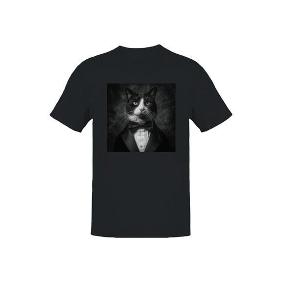 Dapper Cat in Tuxedo Portrait Men's T-shirt