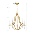 thumbnail image 3 of Crystorama Perry 5 Light Antique Gold Chandelier - 25.5"W x 27"H x 25.5"D, 3 of 11