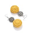 thumbnail image 3 of SOHI Yellow Silver Plated Contemporary Drop Earrings, 3 of 4
