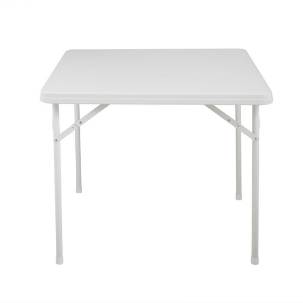 Folding Square Plastic Dining Table With 4 Metal Legs For Indoor Outdoor Com Folding Square Plastic Dining Table, Plastic Outdoor Dining Table With Removable Legs