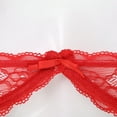 thumbnail image 3 of iiniim Woman's Lace Sheer Shelf Bra Lingerie Underwired Balconette 1/4 Cup Hollow Out Bralette Red 3XL, 3 of 7