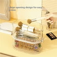 thumbnail image 4 of Caja organizadora de joyas de plástico transparente con asa for pendientes, anillos, collares y pulseras, 4 of 7