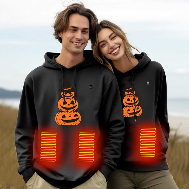 Sudadera con capucha de manga larga, informal, para exteriores y chaquetas, unisex, con calefacción, recargable por USB, sudadera térmica, lavable, para hombre y mujer, abrigo para mujer
