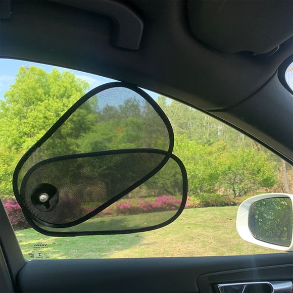 Black Adjustable Car Side Window Sun Visor Foldable Sunshade With Suction Cups Uv Protection Heat Shield Universal Fit For Vehicles Black Color Mesh Material Sun Blocking Screen