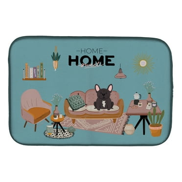 Carolines Treasures CK7854DDM Brindle French Bulldog Sweet Home  Dish Drying Mat 14 x 21" multicolor