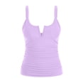 thumbnail image 4 of Hurxie Summer Mae Plus Size Swim Romper Women One Piece Swimsuit Blouson Bathing Suit with Pockets Modest Swimwear Purple ,XXL, 4 of 5