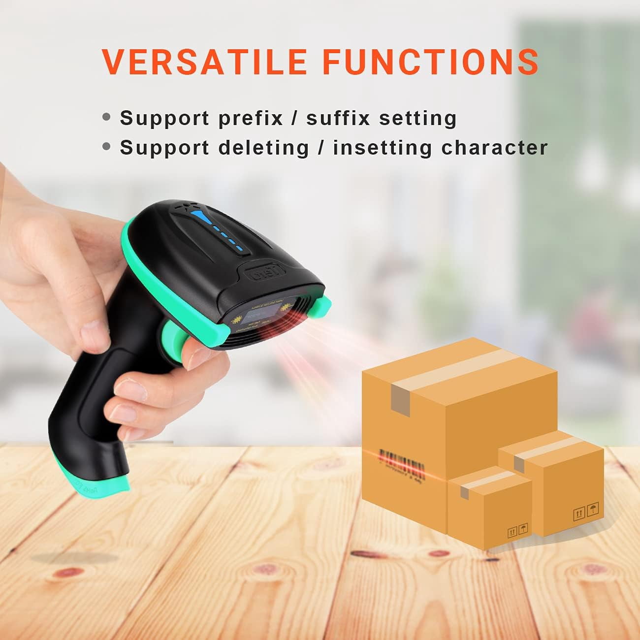 Tera Barcode Scanner 1D Wireless with Battery Level Indicator Versatile 2-in-1 (2.4Ghz Wireless+USB 2.0 Wired) 328 Feet Transmission Distance Rechargeable Barcode Reader USB Handheld Bar Code Scanner