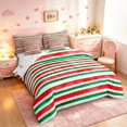 thumbnail image 2 of Manfei Watercolor Candy Stripe 7-Piece King Bedding,Dreamy Christmas King Bed in a Bag,Red White,Christmas Reversible, 2 of 6