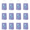 12pcs Hawaiian Theme Paper Gift Bags Mermaid Pattern Candy Bags Party Favor Bags