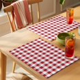 thumbnail image 4 of Red White Plaid Placemats Set of 4 Buffalo Check Geometric Place Mats Table Mats Kitchen Dining Home Outdoor Party Table Decoration, 4 of 9