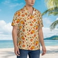 thumbnail image 3 of Honeii Fall Autumn Print Men’s Hawaiian Shirt,Classic Button-Down Short Sleeve Shirt, for Beach, Vacation, and Outdoor Activities,Large, 3 of 7