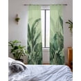 thumbnail image 3 of Palm Leaves Tropical Sheer Curtains 63 Inch Length 2 Panels Set for Living Room/Bedroom, Green Botanical Summer Green Ombre Kitchen Curtains Grommet Semi-Sheer Curtains Window Treatments 42"x63"x2, 3 of 7
