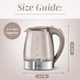 thumbnail image 4 of COOK WITH COLOR Electric Kettle, 1200W 1.8L Glass Water Boiler, Beige, 4 of 7