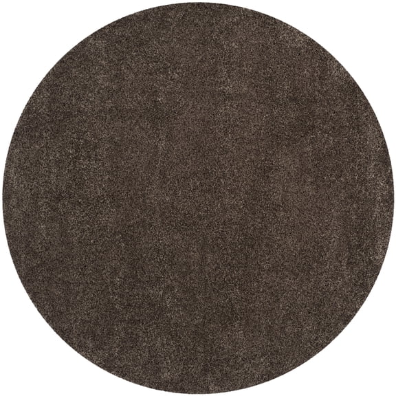 SAFAVIEH Santa Monica Cali Solid Shag Area Rug, Mushroom, 3' x 3' Round