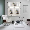 thumbnail image 4 of Spring Blue Flowers Kitchen Curtains Sets for Windows 36 Inch Length, Retro Tea Cup Phrases Country Rod Pocket Window Treatments Tier Curtains and Valances Set for Bedroom/Bathroom, 4 of 8
