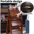 thumbnail image 4 of 3-Step Ladder Stool, Wooden Folding Step Stool for Home & Kitchen, Solid Pine with Non-Slip Steps & Anti-Scratch Shoe Covers, 337lb Weight Capacity, Space-Saving, No Assembly Required (Walnut), 4 of 9