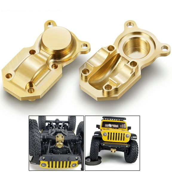 RCLIONS 1Pc Brass Diff Cover Front Rear Heavy Duty Differential Axle Cover for Axial SCX24 All Series 1/24 RC Crawler Car Parts