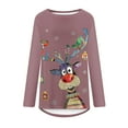 thumbnail image 4 of Hauts d'Été Mignons pour Femmes, Imprimé Décontracté de Noël, Manches Longues, Col Rond, Blouse en Solde, 4 of 5