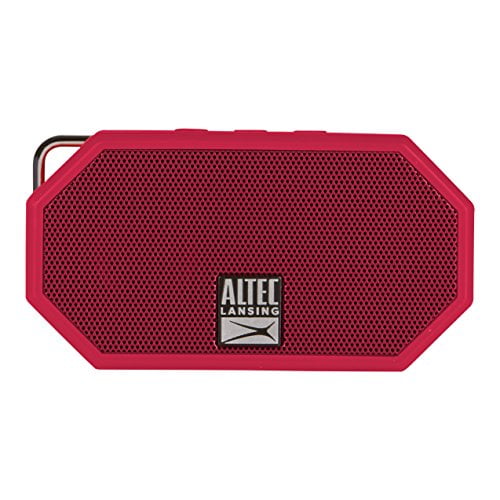 Altec Lansing IMW257-DR Mini H2O Haut-Parleur Bluetooth Imperméable à l'Eau, Résistant au Sable, à la Neige et aux Chocs, Rouge Foncé
