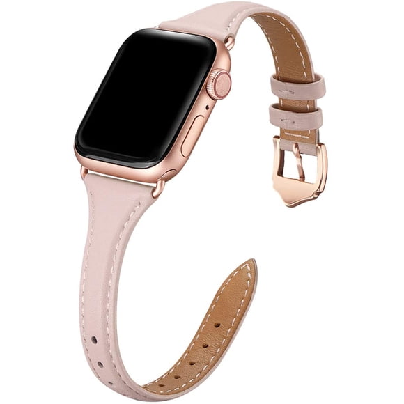 WFEAGL Leather Bands Compatible with Apple Watch Band 38mm 40mm 41mm 42mm 44mm 45mm, Top Grain Leather Band Slim&Thin