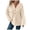 Beige, variant on Hoodie Women Trendy Solid Color Hooded Button Loose Long Sleeved V Neck Sweatshirts Fall Tops,Beige,2XL