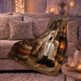 thumbnail image 6 of Ghost Sitting Armchair By Fireplace Halloween, Cozy Pet Portrait Pattern, Warm Flannel Blanket for Living Room and Reading Nook, Cat Lovers Halloween Gift, Pet Lover Home Decor, 6 of 9
