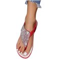 thumbnail image 5 of Anuirheih Fashion Casual Rhinestone Flip Flop Flat Ladies Sandals Sandals Women Clearance(Wine), 5 of 5