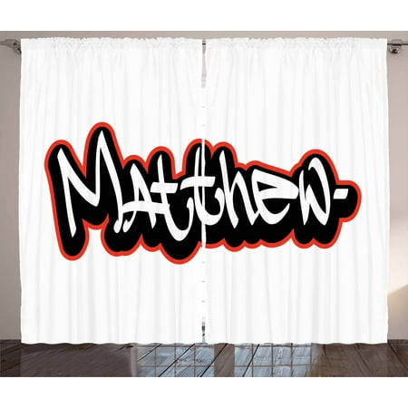 Matthew Curtains 2 Panels Set Font Design Inspired By Hip Hop