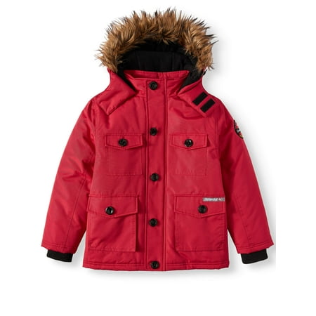 Heavy Padded Water Resistant Parka Jacket With Trimmed Hood (Big (Best Coats For Big Guys)