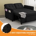thumbnail image 6 of Craftian 55" Modern Convertible Sofa Bed with Pull Out Bed, Upholstered Loveseat Sofa Couch with Adjustable Backrest, Black, 6 of 10
