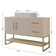 thumbnail image 4 of 47" Bathroom Vanity with Sink, Modern Free-Standing Bathroom Vanity Cabinet with Ceramic Sink &1 Cabinet & 2 Drawers, Single Wood Bathroom Vanities Set with Open Shelf, White Oak, 4 of 9