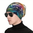 thumbnail image 5 of Retro  Slouchy Beanie, Breathable Boho Skull Cap, Printed Chemo Cap For Women and Men, 5 of 7