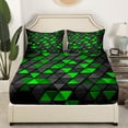 thumbnail image 3 of Erosebridal Neon Geometric Sheet Set Twin,Gradient Triangle Bedding Sets Twin Size,Boys Room Decorative,Reversible,Breathable,3pcs, 3 of 7