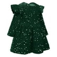 thumbnail image 2 of IBTOM CASTLE Toddler Baby Girls Sequin Velvet Tutu Dress Long Sleeve Princess Christmas Wedding Birthday Party Dresses Fall Winter Clothes 18-24 Months Green, 2 of 5