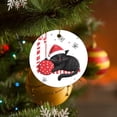 thumbnail image 6 of Christmas Ceramic Ornament Xmas Animal Cats Wearing Red Santa Hat Christmas Ornament Keepsake Winter Christmas Bell Black Cat Xmas Tree Decorations Flat Circle Ceramic Ornament, 6 of 8