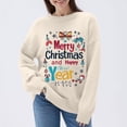 thumbnail image 2 of Danhjin Christmas Sweater Tops for Women Funny Print Oversized Crew Neck Long Sleeve Fall Winter Pullover Tunic Cute Shirts Fashion Comfy Soft Cozy Loungewear Outdoor Knitwear Blouses, 2 of 10