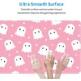 thumbnail image 5 of Pink Cute Ghost Mouse Pad XL 31.5 X 11.8 Inch Halloween Kawaii Spooky Funny Design Gaming Mousepad Extended Large Laptop Keyboard Desk Mat Non-Slip Rubber Base Stitched Edges for Home Office, 5 of 6