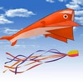 thumbnail image 2 of 85inch Orange Dolphin Frameless Soft Parafoil para Y Adultos Park Beach Play Yotijar Kids Kite Toy, 2 of 8
