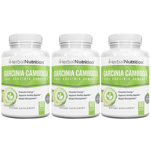 Garcinia Cambogia -Sale Three Pack - Three 90 Count Bottles 180 Caps 60% & 95% HCA Blend Multi-Level Dosing 700mg - 2400mg  Maximum Strength