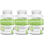 Garcinia Cambogia -Sale Three Pack - Three 90 Count Bottles 180 Caps 60% & 95% HCA Blend Multi-Level Dosing 700mg - 2400mg Maximum Strength