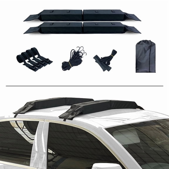 Soft Roof Rack Pads for Surfboard, SUP, Kayak,Canoe, Heavy Duty Universal Car Roof Rack System,Kayak Rack for Car,Compatible with SUVs,Sedans,2 Doors or 4 Doors Cars.（Regular size）