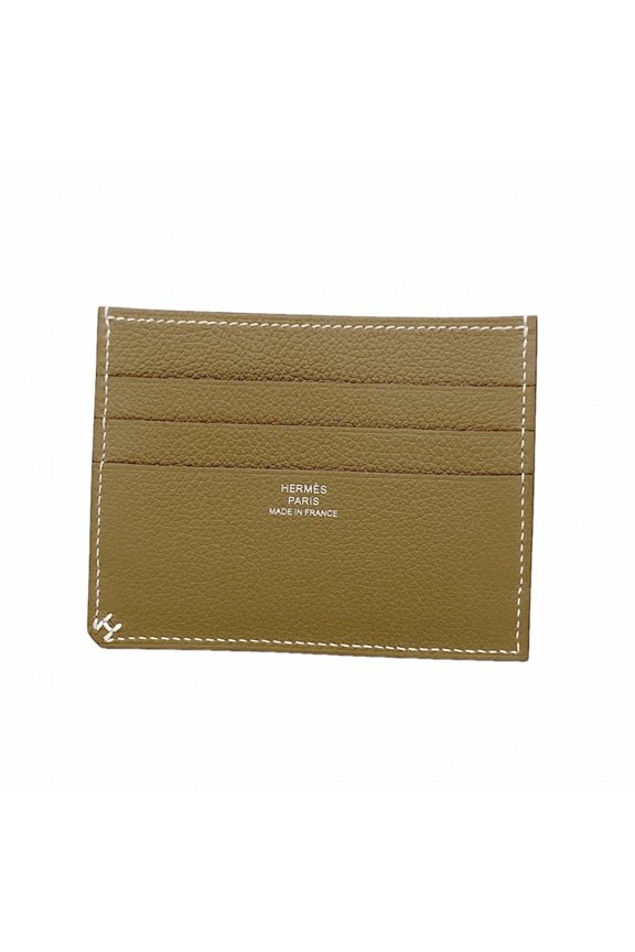Pre-Owned Hermes Business Card Holder/Card Case H Sellier Evercolor Etoupe W Stamp Men's Women's