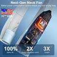 thumbnail image 3 of Professional Wearable Personal Fan, Lightweight Rechargeable Neck Fan with Intelligent Power Management & 6 Wind Levels, Ergonomic Bladeless Design for Sports, Gym, and Commuting, LED Status Display, 3 of 16