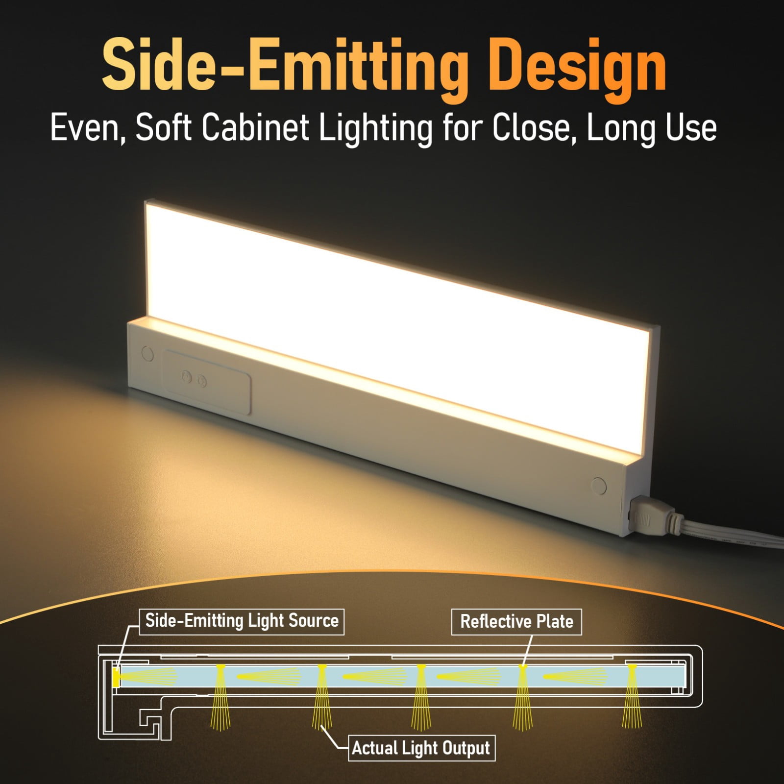 8 Pack 12W 5CCT LED Under Cabinet Lighting Fits 18-Inch Cabinets, Hardwired & Plug-In, 120V Ultra-Slim Linkable Dimmable Under Counter Lights, 2700K/3000K/35000K/4000K/5000K Selectable
