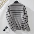 thumbnail image 5 of BXINGOHAI Women's Sweaters Casual Long Sleeve Ribbed Knit Pullover Striped Crewneck Jumper Tops Outdoor Fashion Sweater Gray,S, 5 of 6