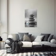thumbnail image 2 of ZHONGYUTONG Zen Stones Canvas Wall Art Black and White Spa Stones Picture Spiritual Meditation Painting Print for Bathroom Decor Framed (24.00" x 36.00"), 2 of 5