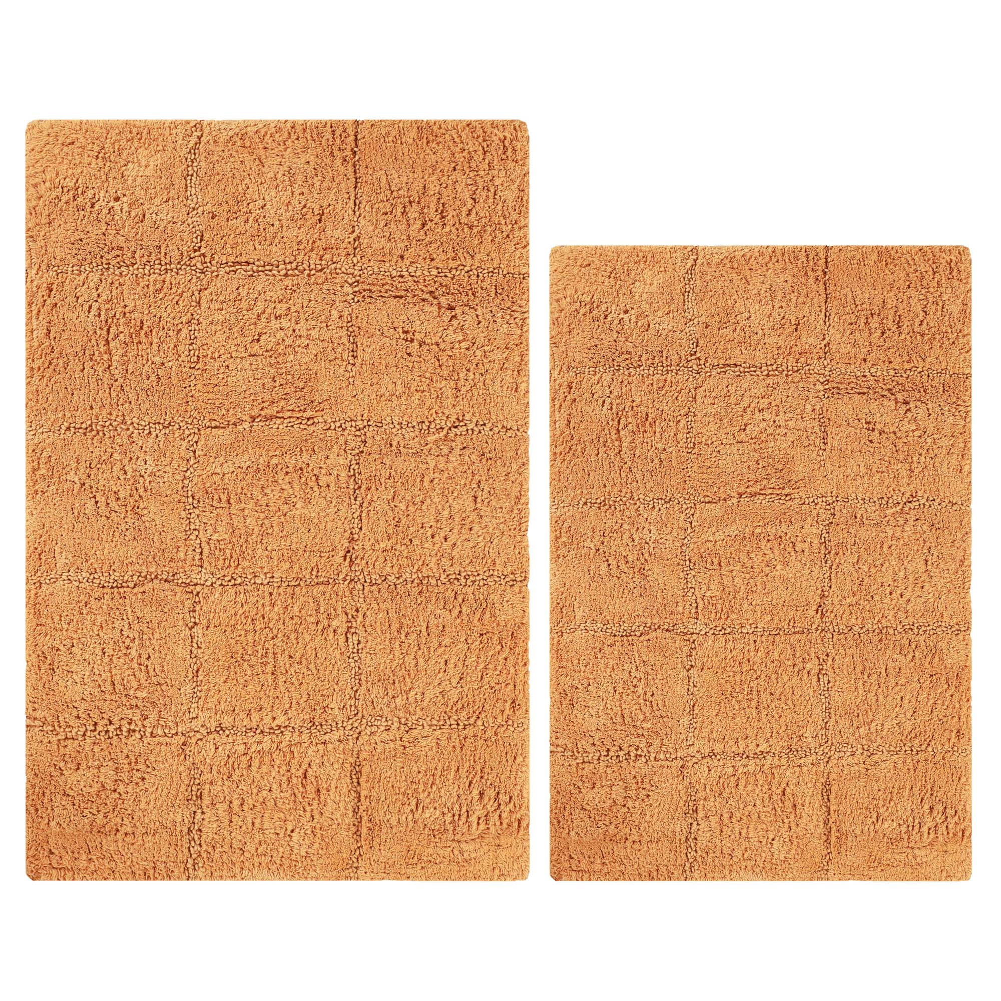 Superior Non-Slip Washable Bath Rug Set, 20" x 30", 24" x 36", Rust