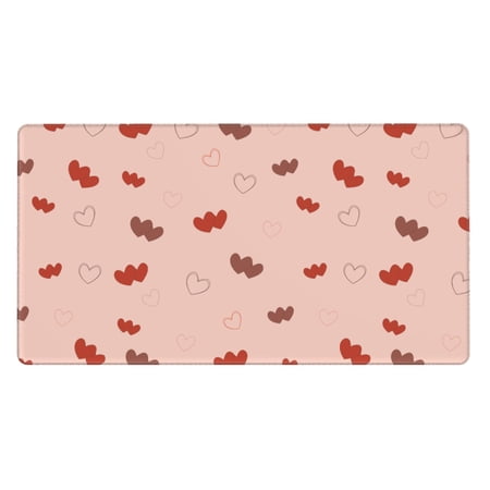 ZICANCN Gaming Mouse Pad, Red Hearts Romantic Love Large Mouse Mat Desk Pad, Keyboard Mouse Mat, 15.8x29.5 inch