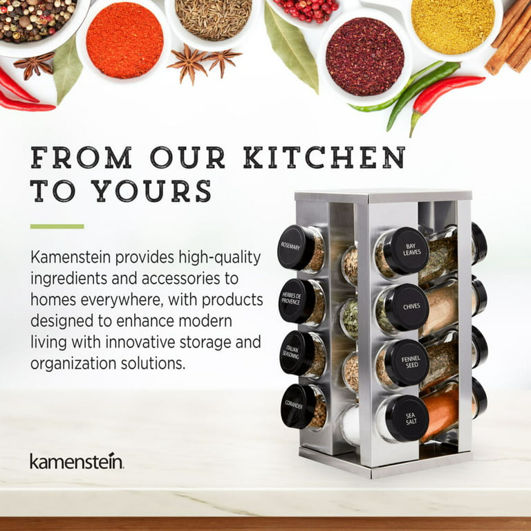 Kamenstein 20 Jar Revolving Stainless Steel Spice Rack - with Spices, HUGE: Patio Umbrellas, New Clothing, Power Tool Accessories, General  Merchandise, Cookware, and much more!!!