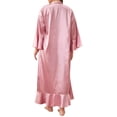 thumbnail image 5 of YAGHYAGH Womens Satin Silk Kimono Nightgown Lingerie Dressing Robe Sleepwear Plus Size, 5 of 5